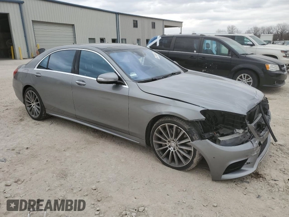 2015 Mercedes-Benz S 550 with VIN WDDUG8CB8FA069701, listed as a Copart auction lot 47743845 with 34,712 mi miles and Salvage Title. Bid and sale history available at DreamBid. Image 4.