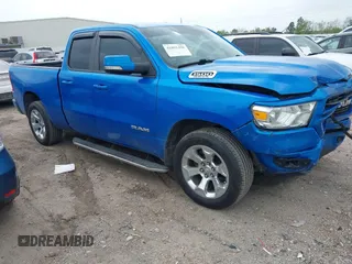 2021 Ram 1500 Lone Star z VIN 1C6RREBTXMN769476, wystawiony jako IAAI lot #41891498 z przebiegiem 75 534 mil mil oraz . Historia ofert i sprzedaży dostępna na DreamBid. Obrazek 1.