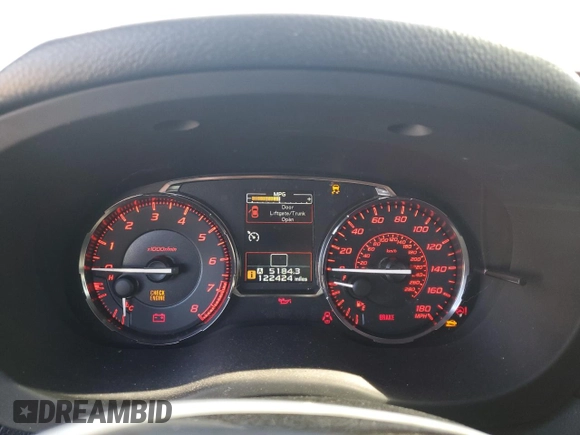 2016 Subaru WRX with VIN JF1VA1B68G9804665, listed as a Copart auction lot 42796595 with 122,424 mi miles and Salvage Title. Bid and sale history available at DreamBid. Image 9.