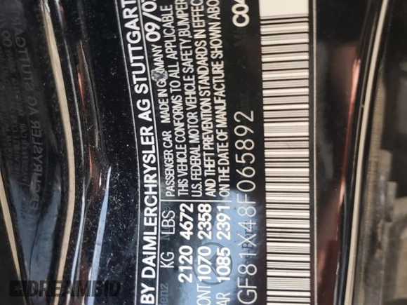 2008 Mercedes-Benz C 300 Sport with VIN WDDGF81X48F065892, listed as a Copart auction lot 61029165 with 82,195 mi miles and Salvage title. Bid and sale history available at DreamBid. Image 12.