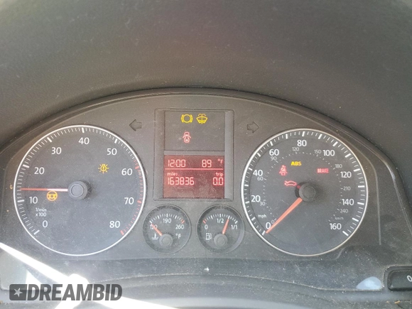 2007 Volkswagen Rabbit with VIN WVWCS71K87W213723, listed as a Copart auction lot 54161525 with 163,836 mi miles and Salvage title. Bid and sale history available at DreamBid. Image 9.