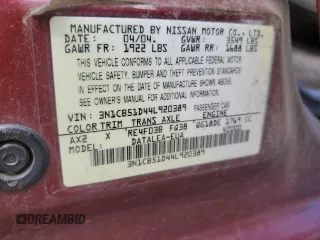 2004 Nissan Sentra S z VIN 3N1CB51D44L920389, wystawiony jako Copart lot #54788315 z przebiegiem 178 674 mil mil oraz Szkoda całkowita • Salvage title. Historia ofert i sprzedaży dostępna na DreamBid. Obrazek 12.
