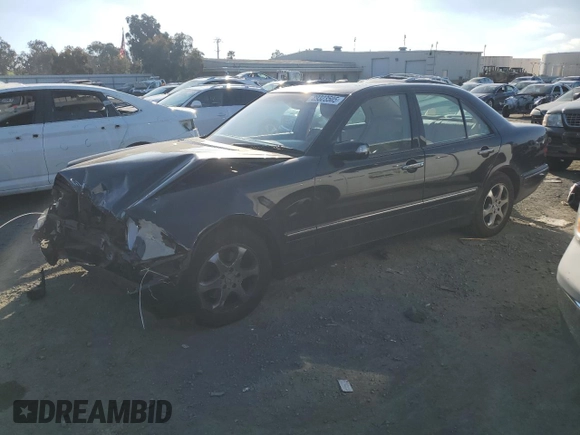 2002 Mercedes-Benz E-Class with VIN WDBJF65J72B424966, listed as a Copart auction lot 89323505 with 199,185 mi miles and Salvage Title. Bid and sale history available at carsss.com. Image 1.