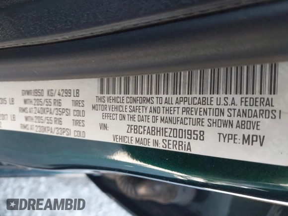2014 FIAT 500L Easy with VIN ZFBCFABH1EZ001958, listed as a IAAI auction lot 42220010 with 62,450 mi miles and . Bid and sale history available at DreamBid. Image 9.
