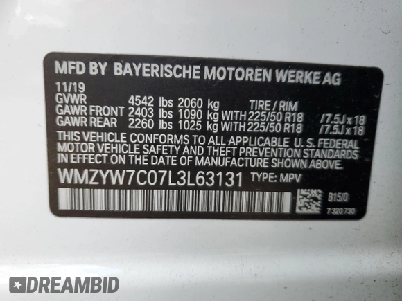 2020 MINI Countryman Cooper S with VIN WMZYW7C07L3L63131, listed as a Copart auction lot 73876194 with 0 mi miles and Non Repairable. Bid and sale history available at carsss.com. Image 13.
