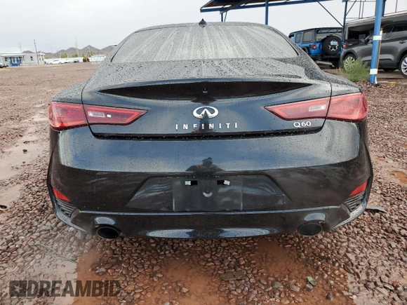 2018 Infiniti Q60 Sport with VIN JN1EV7EK5JM340008, listed as a Copart auction lot 59180555 with 65,856 mi miles and Salvage title. Bid and sale history available at DreamBid. Image 6.