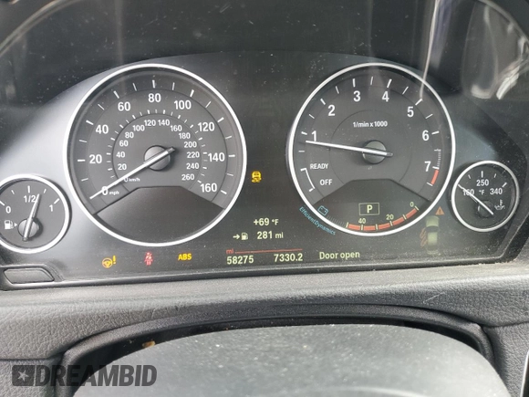 2015 BMW 3 Series 335i xDrive with VIN WBA3B9C51FP459327, listed as a Copart auction lot 50722795 with 58,275 mi miles and Salvage title. Bid and sale history available at DreamBid. Image 9.