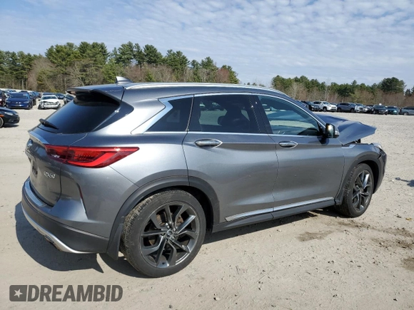 2019 Infiniti QX50 Essential with VIN 3PCAJ5M39KF102680, listed as a Copart auction lot 53104035 with 55,144 mi miles and Salvage Title. Bid and sale history available at DreamBid. Image 3.