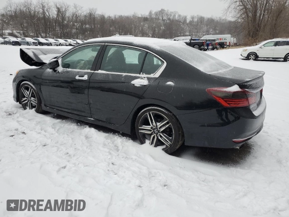 2017 Honda Accord Sedan Sport with VIN 1HGCR2F57HA186841, listed as a Copart auction lot 43878395 with 94,580 mi miles and Non Repairable. Bid and sale history available at carsss.com. Image 2.