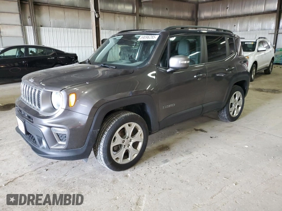 2019 Jeep Renegade Limited with VIN ZACNJBD11KPJ85770, listed as a Copart auction lot 59096285 with 71,635 mi miles and Salvage title. Bid and sale history available at DreamBid. Image 1.