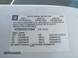 2006 GMC Savana Cargo with VIN 1GTGG25V661219848, listed as a IAAI auction lot 42142102 with 157,262 mi miles and . Bid and sale history available at carsss.com. Image 9.
