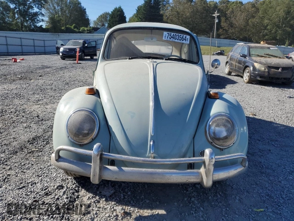 1965 Volkswagen Beetle with VIN 115481857, listed as a Copart auction lot 75403564 with 73,375 mi miles and Salvage Title. Bid and sale history available at DreamBid. Image 5.