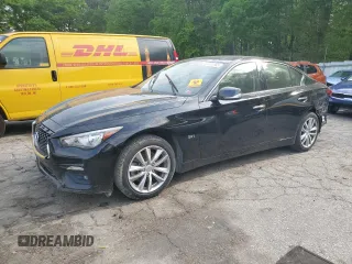 2018 Infiniti Q50 2.0t LUXE with VIN JN1CV7AP7JM241330, listed as a Copart auction lot 53033155 with 155,388 mi miles and Clean Title. Bid and sale history available at carsss.com. Image 1.