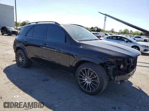 2023 Mercedes-Benz GLE 350 with VIN 4JGFB4KB4PA949819, listed as a Copart auction lot 53719765 with 25,514 mi miles and Salvage title. Bid and sale history available at DreamBid. Image 4.