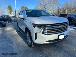 2021 Chevrolet Tahoe High Country with VIN 1GNSKTKL8MR400862, listed as a Copart auction lot 43861145 with 91,710 mi miles and Clean Title. Bid and sale history available at carsss.com. Image 1.