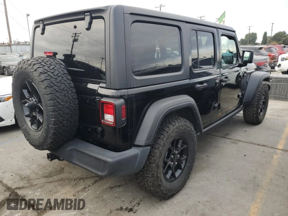 2022 Jeep Wrangler Unlimited High Tide with VIN 1C4HJXDG4NW179888, listed as a Copart auction lot 82601624 with 15,631 mi miles and Salvage Title. Bid and sale history available at DreamBid. Image 3.