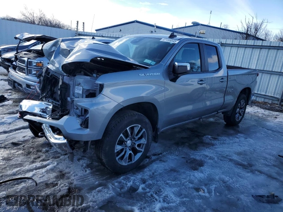 2023 Chevrolet Silverado 1500 LT with VIN 1GCRDDED0PZ329043, listed as a Copart auction lot 47159045 with 0 mi miles and Salvage Title. Bid and sale history available at carsss.com. Image 1.