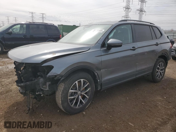 2021 Volkswagen Tiguan S with VIN 3VV1B7AX1MM012505, listed as a Copart auction lot 49625105 with 50,156 mi miles and Salvage Title. Bid and sale history available at DreamBid. Image 1.