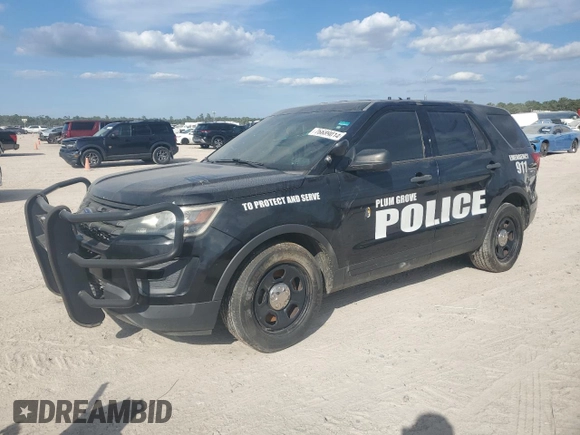 2016 Ford Utility Police Interceptor with VIN 1FM5K8AR0GGA78660, listed as a Copart auction lot 76689014 with 0 mi miles and Salvage Title. Bid and sale history available at carsss.com. Image 1.
