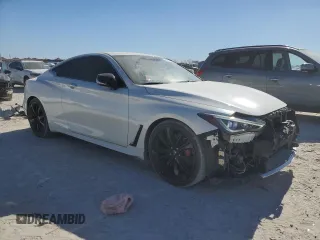 2021 Infiniti Q60 Red Sport 400 with VIN JN1FV7LK8MM530316, listed as a Copart auction lot 42025565 with 23,280 mi miles and Salvage title. Bid and sale history available at DreamBid. Image 4.