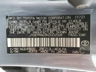 2022 Toyota Corolla LE with VIN JTDEPMAE8N3002068, listed as a Copart auction lot 44921435 with 103,808 mi miles and Salvage Title. Bid and sale history available at carsss.com. Image 13.