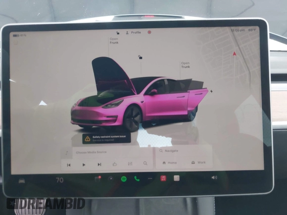2023 Tesla Model 3 with VIN 5YJ3E1EA7PF473749, listed as a IAAI auction lot 41921478 with 21,483 mi miles and . Bid and sale history available at DreamBid. Image 17.