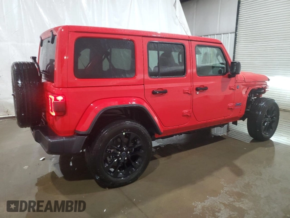 2025 Jeep Wrangler Sahara with VIN 1C4RJXP67SW577826, listed as a Copart auction lot 57946505 with 2,006 mi miles and Clean title. Bid and sale history available at DreamBid. Image 3.