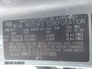 2008 Kia Sportage LX with VIN KNDJE723287471835, listed as a IAAI auction lot 41268401 with 200,404 mi miles and . Bid and sale history available at DreamBid. Image 9.