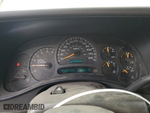 2003 Chevrolet Suburban LT with VIN 3GNGK26U73G173374, listed as a Copart auction lot 76328004 with 170,666 mi miles and Salvage Title. Bid and sale history available at carsss.com. Image 9.