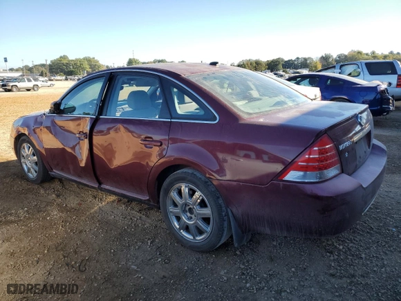 2007 Mercury Montego with VIN 1MEHM401X7G605196, listed as a Copart auction lot 76863844 with 0 mi miles and Salvage Title. Bid and sale history available at carsss.com. Image 2.