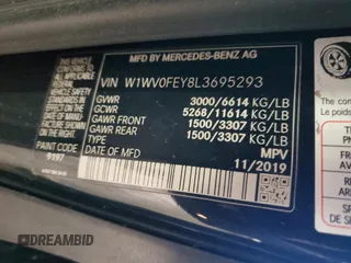 2020 Mercedes-Benz Metris with VIN W1WV0FEY8L3695293, listed as a Copart auction lot 46746414 with 134,253 mi miles and . Bid and sale history available at DreamBid. Image 13.