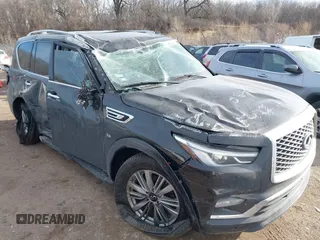 2018 Infiniti QX80 with VIN JN8AZ2NE0J9192869, listed as a IAAI auction lot 41434422 with 111,110 mi miles and . Bid and sale history available at DreamBid. Image 1.