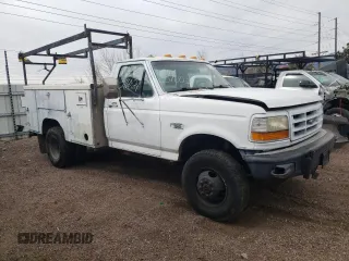 1997 Ford F-350 with VIN 1FDKF38G8VEB54732, listed as a Copart auction lot 50266795 with Not Provided miles and Salvage Title. Bid and sale history available at DreamBid. Image 4.