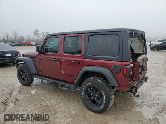 2021 Jeep Wrangler Unlimited Sport S with VIN 1C4HJXDG7MW814908, listed as a Copart auction lot 55394875 with 72,754 mi miles and Salvage title. Bid and sale history available at DreamBid. Image 2.