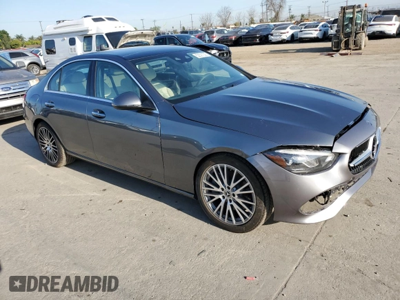 2025 Mercedes-Benz C 300 with VIN W1KAF4GB7SR251684, listed as a Copart auction lot 52391325 with 587 mi miles and Salvage Title. Bid and sale history available at DreamBid. Image 4.