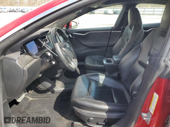 2015 Tesla Model S 85D with VIN 5YJSA1E47FF113946, listed as a Copart auction lot 52755675 with 81,344 mi miles and Salvage Title. Bid and sale history available at carsss.com. Image 7.