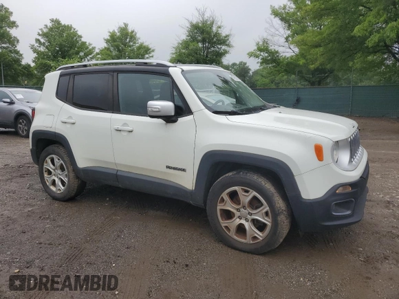2016 Jeep Renegade Limited with VIN ZACCJBDT4GPC75207, listed as a Copart auction lot 57262285 with 119,336 mi miles and Clean title. Bid and sale history available at DreamBid. Image 4.