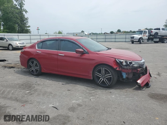 2016 Honda Accord Sport with VIN 1HGCR2F56GA038954, listed as a Copart auction lot 54145225 with 155,096 mi miles and Salvage title. Bid and sale history available at DreamBid. Image 4.