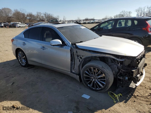 2018 Infiniti Q50 3.0t SPORT with VIN JN1EV7AR1JM435538, listed as a Copart auction lot 47391245 with 46,601 mi miles and Salvage Title. Bid and sale history available at carsss.com. Image 4.