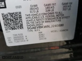 2020 Buick Enclave Premium with VIN 5GAEVBKW9LJ240880, listed as a Copart auction lot 42118675 with 64,674 mi miles and Non Repairable. Bid and sale history available at carsss.com. Image 14.