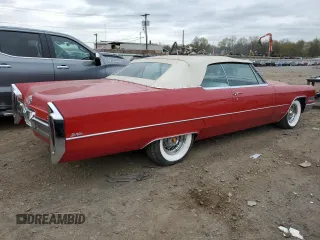 1966 Cadillac DeVille z VIN F6287812, wystawiony jako Copart lot #76001014 z przebiegiem 83 176 mil mil oraz Czysty tytuł • Clean title. Historia ofert i sprzedaży dostępna na DreamBid. Obrazek 3.