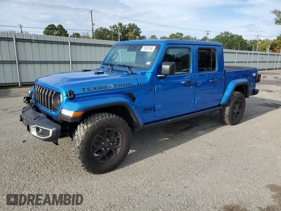 2024 Jeep Gladiator Sport z VIN 1C6HJTAG7RL123052, wystawiony jako Copart lot #79260194 z przebiegiem 2 808 mil mil oraz Szkoda całkowita • Salvage title. Historia ofert i sprzedaży dostępna na DreamBid. Obrazek 1.