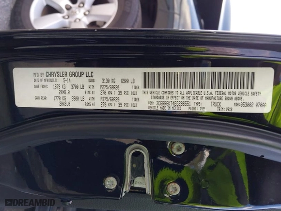 2014 Ram 1500 Express with VIN 3C6RR6KT4EG286551, listed as a IAAI auction lot 41628966 with 176,816 mi miles. Bid and sale history available at carsss.com. Image 9.