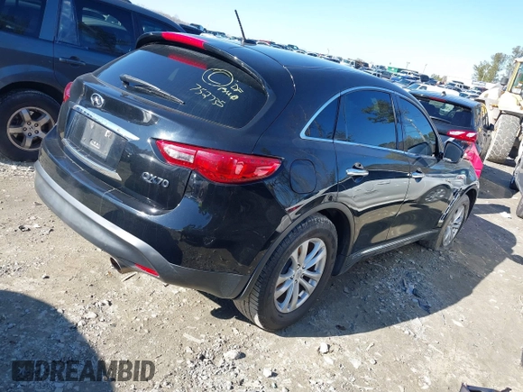 2016 Infiniti QX70 with VIN JN8CS1MW9GM752735, listed as a IAAI auction lot 41271197 with 165,269 mi miles and . Bid and sale history available at DreamBid. Image 4.