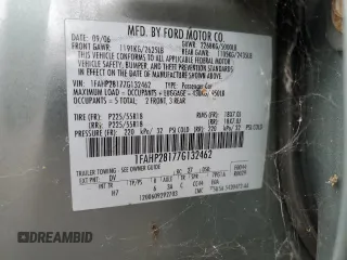 2007 Ford Five Hundred Limited with VIN 1FAHP28177G132462, listed as a Copart auction lot 84824184 with 0 mi miles and Salvage Title. Bid and sale history available at carsss.com. Image 12.