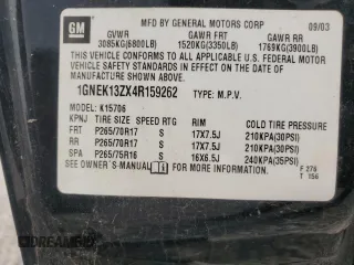 2004 Chevrolet Tahoe Z71 z VIN 1GNEK13ZX4R159262, wystawiony jako Copart lot #58047455 z przebiegiem Nie podano mil oraz Szkoda całkowita • Salvage title. Historia ofert i sprzedaży dostępna na DreamBid. Obrazek 13.