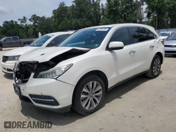 2014 Acura MDX Technology with VIN 5FRYD3H4XEB001468, listed as a Copart auction lot 63734735 with Not provided miles and Salvage title. Bid and sale history available at DreamBid. Image 1.