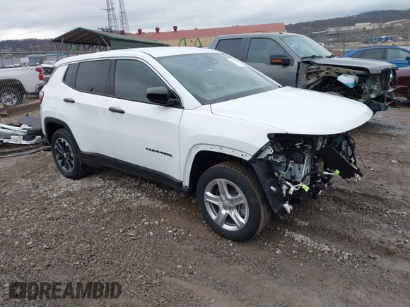 2023 Jeep Compass Sport with VIN 3C4NJDAN0PT516635, listed as a IAAI auction lot 41492162 with 19,315 mi miles and . Bid and sale history available at DreamBid. Image 1.