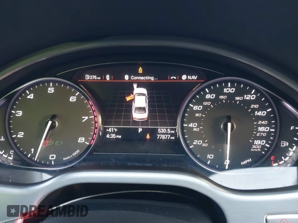 2015 Audi S8 with VIN WAUK2AFD5FN027013, listed as a IAAI auction lot 41456289 with 77,877 mi miles. Bid and sale history available at carsss.com. Image 7.