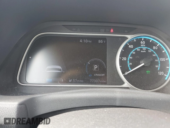 2018 Nissan LEAF SL with VIN 1N4AZ1CP5JC305508, listed as a Copart auction lot 71486084 with 77,307 mi miles and Salvage Title. Bid and sale history available at DreamBid. Image 9.